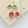 Accesorios de joyería DIY, colgante de aleación con forma de gota de fresa, manzana, fruta, planta, collar, pulsera, pequeños accesorios, llavero