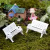 Banco branco, parque, assento, musgo, suculenta, paisagem em miniatura, acessórios para garrafa ecológica, materiais decorativos, pequenos enfeites