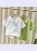 Camisetas de manga corta para niños, polos infantiles, tops de verano estampados de manga corta para niños pequeños, ropa elegante y versátil