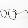 Versión coreana de TR90 montura metálica grande adelgazante anti-luz azul espejo plano para hombres y mujeres popular en línea montura de gafas lisas se puede equipar con miopía