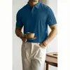 Camisa Polo de Seda Hielo Prensada Sin Costuras de Alta Calidad Manga Corta para Hombre Ligera de Negocios Casual Manga Corta con Cuello Polo Camiseta para Hombre