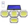 Luz de sensor de movimento alimentada por energia solar transfronteiriça, luz para garagem e estrada, luz de parede dividida externa, luz de jardim alimentada por energia solar