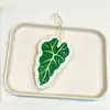 Esponja para lavar platos con forma de hoja y estampado de plantas, estilo Ins, hecha de algodón de pulpa de madera, para uso en la cocina