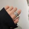 Anillo de Corazón de Plata Esterlina S925 Suchuang para Mujer, Cadena Simple Retro, Juego de Joyería de Anillo de Dedo Índice Geométrico de Alta Gama