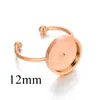 Suporte de anel de abertura em aço inoxidável diâmetro interno 4-12mm acessórios de joalheria diy base de anel de pedra natural conjunto anel de gema