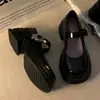 Zapatos Mary Jane Estilo Coreano para Mujer Primavera y Verano 2026 Nuevo Estilo de Verano Zapatos de Una Sola Pieza para Mujer Zapatos Pequeños de Cuero con Suela Gruesa Mocasines para Mujer