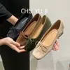 Primer encuentro de la temporada, altura aumentada 4 cm ~ Otoño 2026 Nuevos Zapatos Planos de Ballet de Terciopelo Versátiles Franceses para Mujer Suela Suave Zapatos de Uso Diario para el Trabajo