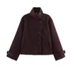 Otoño 2026 Nuevo Moda Callejera Europea y Americana Transfronteriza Chaqueta Corta con Cuello Alto para Mujer W025 12107
