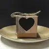 Caixa de doces de papel kraft vintage DIY caixa de doces vazada em formato de coração caixa criativa para doces lanches saquinhos de chá enviar corda