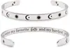 Pulsera abierta en forma de C de acero inoxidable transfronteriza con letras inglesas grabadas a láser, pulsera de regalo creativa inspiradora personalizada