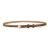 Cinturón Fino de Cuero Marrón Personalizado para Mujer, Accesorio Decorativo para Vestidos, Cinturón Versátil de Moda de Verano para Vestidos, Camisas y Pantalones, Accesorio para Ceñir la Cintura