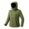 Chaqueta softshell unisex de estilo coreano, moderna, con capucha y forro polar, a prueba de viento e impermeable, adecuada para actividades al aire libre y montañismo