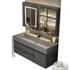 Conjunto moderno e inteligente de mueble de baño con lavabo integrado, tocador de baño, conjunto de mueble con lavabo, lavabo de pie