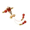 Set de Cuentas para la Cintura de Ágata Roja Estilo Xizang con Eje Universal, Cuentas Espaciadoras, Conector de Tres Vías Versátil, Bodhi Estrella y Luna Vajra 108 Cuentas