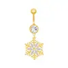 Gabe Europa y Estados Unidos anillo para el ombligo transfronterizo botón de diamante copo de nieve navideño clavo para el ombligo fabricantes en stock joyería para perforación del cuerpo humano