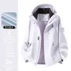 Camello mismo estilo conjunto de dos piezas tres en uno a prueba de viento impermeable para mujer chaqueta de ropa de montañismo para hombre otoño e invierno baja estatura 26