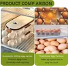 Caixa de Armazenamento de Ovos para Geladeira, Grau Alimentício, Porta-Ovos Inclinado Multicamadas para Cozinha com Porta Lateral