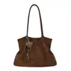 Bolsa Simples de Grande Capacidade para Axila Feminina 2026 Novo Estilo Moda Plissada Bolsa de Ombro Único Camurça Versátil para o Trabalho Bolsa Tote