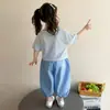 Conjunto de Verão Branca de Neve para Meninas, Manga Curta, Estilo Fino, Novo Estilo 2026, Conjunto de Duas Peças Casual e Estiloso para Bebês Meninas