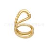 Anel de Dedo Indicador Envolvente com Design de Nicho em Latão Banhado a Ouro 18K, Anel Punk Personalizado R234214