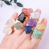 Venta Caliente Transfronteriza Anillo de Piedra Original de Cristal Natural Anillo Envolvente Chapado en Oro Cristal de Amatista Blanca Anillo Ajustable