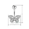 Aliexpress Amazon Popular Acero Inoxidable Clavo de Ombligo Alas de Mariposa Incrustadas con Circonita Anillo de Ombligo Joyería para Piercing Corporal