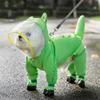 Capa de Chuva de Tração Animal Verde Fresco com Patas e Cauda para Cães Saírem em Dias Chuvosos, Suprimentos para Pets de Primavera e Verão