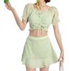 Traje de Banho Saia Dividida Novo Estilo 2026 para Mulheres, Moda Coreana, Estilo Menina Sexy e Puro Desejo, Roupa de Banho para Fonte Termal e Praia Atacado