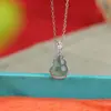 Colgante de Calabaza de Jade Azul y Jade Verde de Plata de Ley S925 Yuebao Jewelry con un Estilo Chino Nuevo de Alta Gama para Mujer