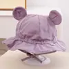 Chapéu de Sol Fofo com Orelhas para Bebê Proteção Solar Exportação 1-3 Anos Doce Princesa Chapéu de Sol da Moda Chapéu de Pescador Infantil Coreano