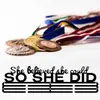Silueta de Letra de Metal Así Que Ella Hizo Gancho para Medalla de Planchar Medalla Acero Inoxidable Estante de Exhibición Estante de Almacenamiento Creativo