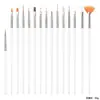 Set de pinceles para decoración de uñas en stock transfronterizo, directo de fábrica, pinceles para decoración de uñas, herramientas de silicona con cabeza redonda para decoración de uñas para manicuras de gel