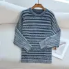 Comercio exterior transfronterizo europeo y americano otoño e invierno 2025 jersey casual de punto trenzado de cuello redondo de manga larga para mujer con colores contrastantes, nuevo estilo para mujer