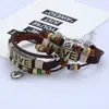 Pulsera punk europea y americana hecha a mano con cuentas de piel de vaca aleación pareja AMOR pulsera de cuero joyería comercio electrónico transfronterizo suministro