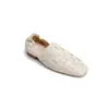 Mocasines tejidos de cuero completo por dentro y por fuera para mujer, zapatos de boca profunda, nuevos para primavera, puntera cuadrada, zapatos planos de cuero suave, zapatos de vestir para mujer, moda