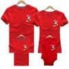 Patineta de conejo del zodiaco transfronteriza Año Nuevo ropa de algodón para padres e hijos autoproducida venta rápida ropa para niños camiseta de manga corta con cuello redondo al por mayor