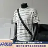 Ajuste Holgado Nuevo Diseño Juvenil Manga Corta Rayas Estilo Americano Peso Pesado Camiseta para Hombre Verano Tendencia Marca Cuello Redondo Tie-Dye