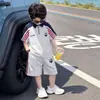 Traje de Verano de Manga Corta para Niños, Camisa Polo Guapo para Niño, Ropa Infantil Estilo Nuevo 2026, Ropa Deportiva Casual