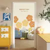 Cortina de Puerta de Forma Irregular Color Crema para Dormitorio, Cortina Divisoria para Uso Doméstico, Cortina de Tela sin Perforaciones para Baño, Media Cortina para Cocina y Estudio