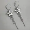 Pendientes de Borla de Estrella de Cinco Puntas Transfronterizos Europeos y Americanos, Pendientes de Lujo Ligero y de Gama Alta, Estilo Fresco, Pendientes de Moda y Versátiles para Mujer