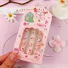 Unhas Postiças Infantis Doces e Divertidas Mais Vendidas, 12 Peças de Unhas Curtas Desenhadas Usáveis, Manicure Infantil Popular Fofa à Prova d'Água