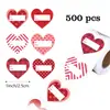 Etiqueta de mensaje en forma de corazón rollo de calcomanías de amor para el Día de San Valentín regalo boda decoración comercial calcomanía transfronteriza