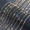 Venta Caliente Transfronteriza Estrella de Cinco Puntas/Cadena de Estrellas Chapado en Cobre 18K Cadena de Oro Real Pulsera Collar Material para Manualidades DIY