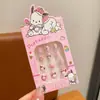 Lindas Pegatinas para Uñas Sanrio para Niños, Pegatinas de Uñas Desgastables, Parches para Uñas de Kuromi, Juguetes de Dibujos Animados para Niños