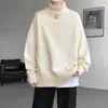 Suéter de Gola Alta Masculino Outono e Inverno, Estilo Preguiçoso, Engrossado, Camisa Básica Juvenil Solta e Bonita, Jaqueta, Suéter de Lã Retrô