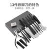 Fabricante en stock caja de madera negra cuidado de pedicura 13 piezas multifuncional removedor de piel muerta callosidades gris traje de cuchillos para pedicura de uñas