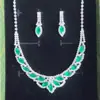 Moda Europea y Americana Joyería Pedrería Gama Alta Personalidad Lujo Elegante Circonita Cúbica Novia Banquete Juego de Aretes y Collar Mujeres