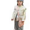 Chaleco de Invierno para Niñas Estilo Nuevo Algodón Infantil Engrosado Cálido Superior Elegante Versátil Cuadros Sin Mangas Ropa Exterior para Niñas