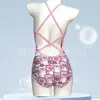 2025 Novo Maiô de Velocidade Porquinho Rosa Maiô Unido Triângulo Costas Nuas Meninas Esportes Profissionais Competitivos
