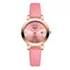 Relógio feminino não mecânico SENO de malha com quartzo, ponteiros luminosos, à prova d'água, com calendário duplo, relógio de pulseira